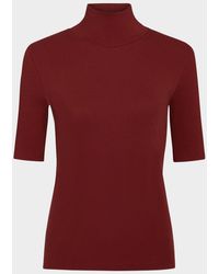 Vince - Ribbed Elbow-Sleeve Turtleneck Top - Lyst