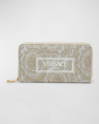 Versace - Zip Jacquard Embroidered Long Wallet - Lyst
