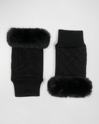 Pia Rossini - Carlton Faux Fur-trim Fingerless Gloves - Lyst