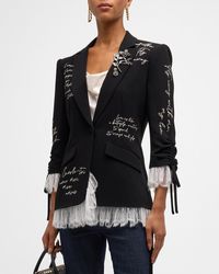 Cinq À Sept - Roxie Mon Amour Embellished Crepe And Lace Blazer - Lyst