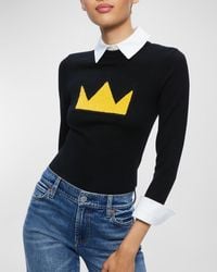Alice + Olivia - Porla Crown Collared Sweater - Lyst