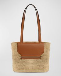 Strathberry - Basket Raffia & Leather Shoulder Bag - Lyst