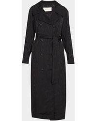 Dries Van Noten - Rolana Double-Breasted Moire Satin Belted Trench Coat - Lyst