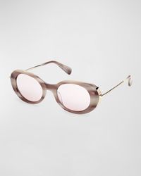 Max Mara - Malibu10 Acetate & Metal Round Sunglasses - Lyst
