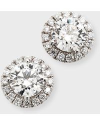 Neiman Marcus - Lab Grown Diamond 18K Round Halo Stud Earrings, 2.4Tcw - Lyst
