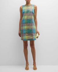 Frances Valentine - Plaid Sequin Mini Shift Dress - Lyst