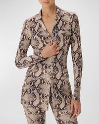 Ronny Kobo - Zena Snake-print Collared Button-front Top - Lyst