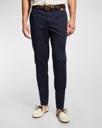 Brunello Cucinelli - Stretch-twill Tapered Pants - Lyst