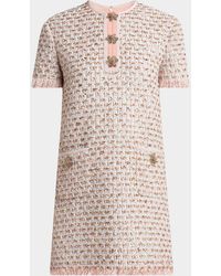 Valentino Garavani - Ribbon Tweed Frayed Mini Dress - Lyst