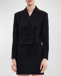Theory - Crop Double-Breasted Jacket - Lyst