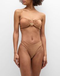 Zimmermann - Ottie Lurex Knot Trim Two-Piece Bikini Set - Lyst
