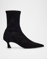 Stuart Weitzman - 50Mm Vinnie Suede Stretch Booties - Lyst