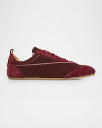 Jil Sander - Etage Velvet And Suede Low-Top Sneakers - Lyst