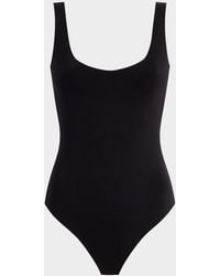 Commando - Sleeveless Scoop-Neck Neoprene Thong Bodysuit - Lyst