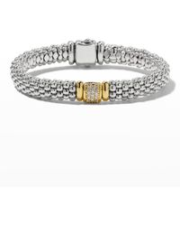 Lagos - Silver Caviar Bracelet With 18k Gold, 9mm - Lyst