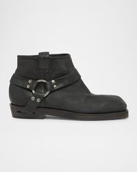 Balmain - Biker Calfskin Ankle Boots - Lyst