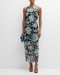 MILLY - Kinsley Sleeveless Floral Sequin Maxi Dress - Lyst