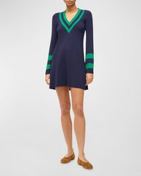 STAUD - Sunshine Flare-Sleeve Stripe Mini Dress - Lyst