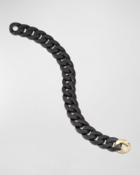 ’ROBERTO DEMEGLIO - Matte Black Ceramic Link Bracelet With One Yellow Gold Link - Lyst