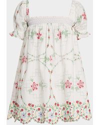 Damson Madder - Lulu Rose Embroidered Mini Dress - Lyst