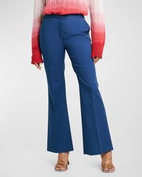 Etro - Mid-Rise Stretch Cotton Kick-Flare Ankle Trousers - Lyst