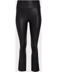 SPRWMN - High-Waist Flare-Leg Cropped Leather Leggings - Lyst