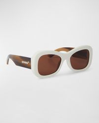Off-White c/o Virgil Abloh - Pablo Logo Round Acetate Sunglasses - Lyst