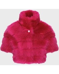 Gorski - Reversible Merinillo Lamb Shearling Bolero Jacket With Cropped Sleeves - Lyst