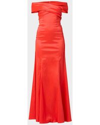 Shoshanna - Etta Pleated Off-Shoulder Gown - Lyst