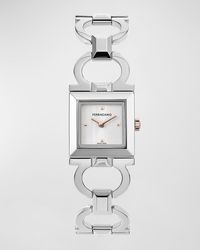 Ferragamo - 20Mm Double Gancini Square Watch With Bracelet Strap - Lyst