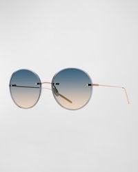 Barton Perreira - Rigby Golden Titanium & Acetate Round Sunglasses - Lyst