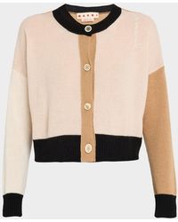 Marni - Colorblock Cashmere Crewneck Cardigan - Lyst