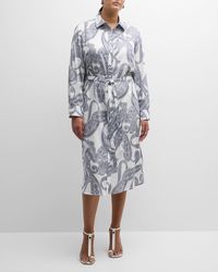 Finley - Plus Size Alex Paisley-Print Midi Shirtdress - Lyst