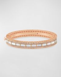 Roberto Coin - Art Deco 18k Rose Gold Mother-of-pearl & Diamond Bangle - Lyst
