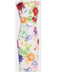 La Petite Robe Di Chiara Boni - Shunji Floral-Print Bodycon Midi Dress - Lyst