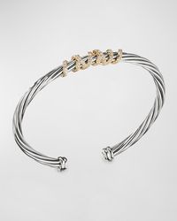 David Yurman - 4mm Helena Cuff Bracelet With Diamond Wrap - Lyst