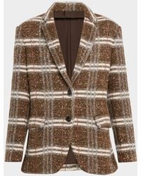 Brunello Cucinelli - Single-Breasted Plaid Jacket - Lyst