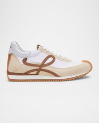 Loewe - Flow Runner Suede And Leather Sneakers - Lyst