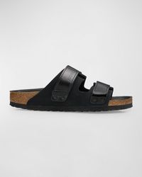 Birkenstock - Uji Mixed Leather Dual-Grip Slide Sandals - Lyst