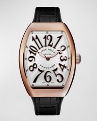 Franck Muller - 18k Rose Gold Lady Vanguard Watch With Black Strap - Lyst