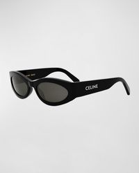 Celine - Monochroms Acetate Oval Sunglasses - Lyst