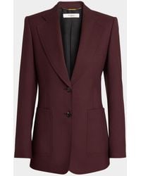 Chloé - Wool Gabardine Single-Breasted Blazer Jacket - Lyst