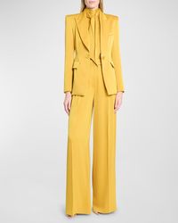 Alex Perry - Fitted Satin Crepe Single-Breasted Blazer - Lyst
