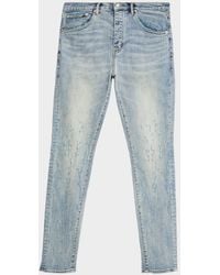 Purple - D-Color Contrast-Distressed Skinny Jeans - Lyst