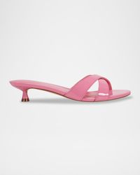 Marc Fisher - Patent Crisscross Kitten Slide Sandals - Lyst