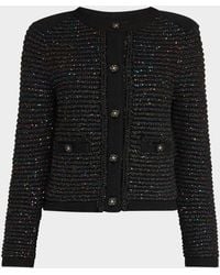 MILLY - Sequin Textured-Knit Cardigan Jacket - Lyst