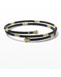 Lagos - Black Caviar & 18k Gold Medium Striped Coil Bracelet - Lyst