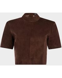 SER.O.YA - Tessi Suede Mock-Neck Top - Lyst