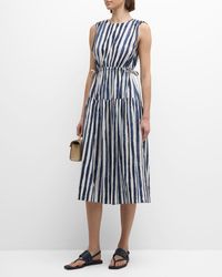 Marie Oliver - Elenora Sleeveless Striped Cotton Midi Dress - Lyst