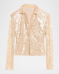 Veronica Beard - Meryl Sequined Long-Sleeve Top - Lyst